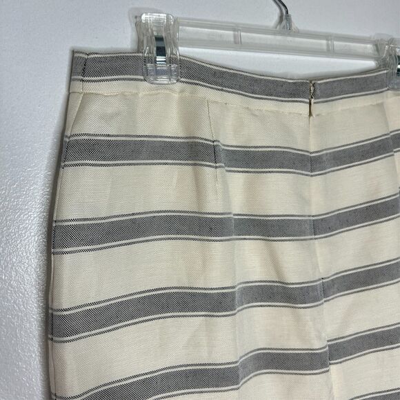 J Crew Striped Linen Silk Pencil Skirt Women's Size 8 Classic Fit - Picture 5 of 11